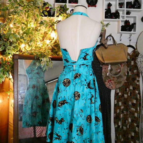 Trashy Diva 1950s Style MARILYN PARADE SWING DRESS - ASTROLOGY PRINT Sz 2 - Picture 10 of 12